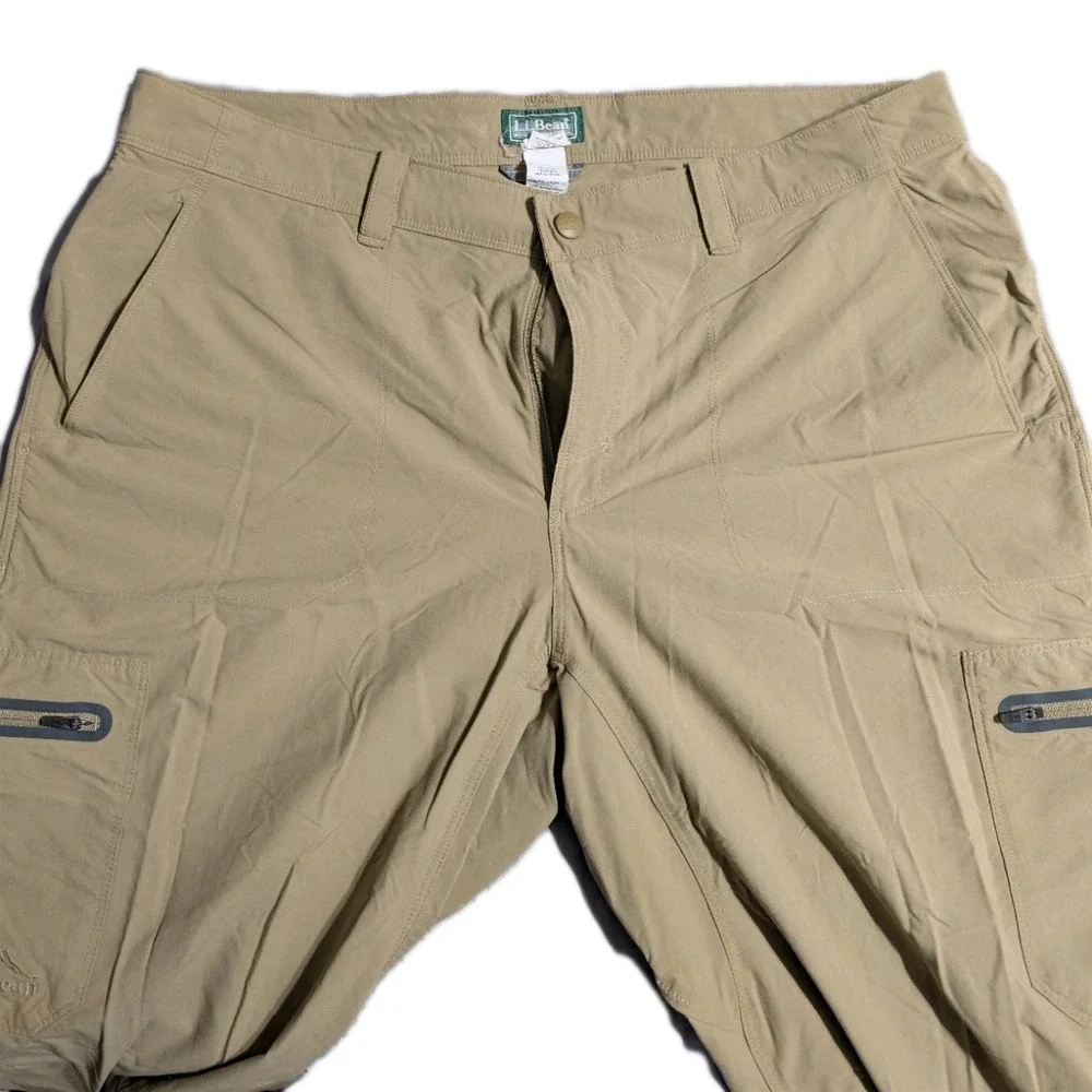 LL Bean Cresta Hiking Pants Mens 38x30 Tan Water‎ Resistant Nylon Outdoor